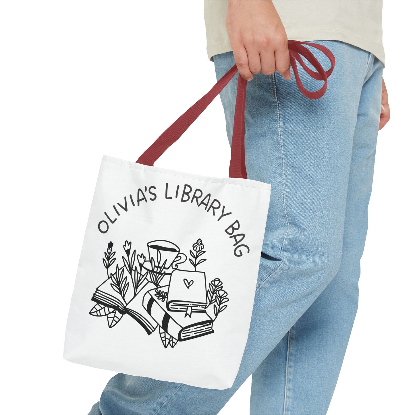 Personalized Library Tote Bag, Book Lover's Gift, Reading Bag, Bookish Tote for Libraries, Cute Literary Accessory, Gift for Students