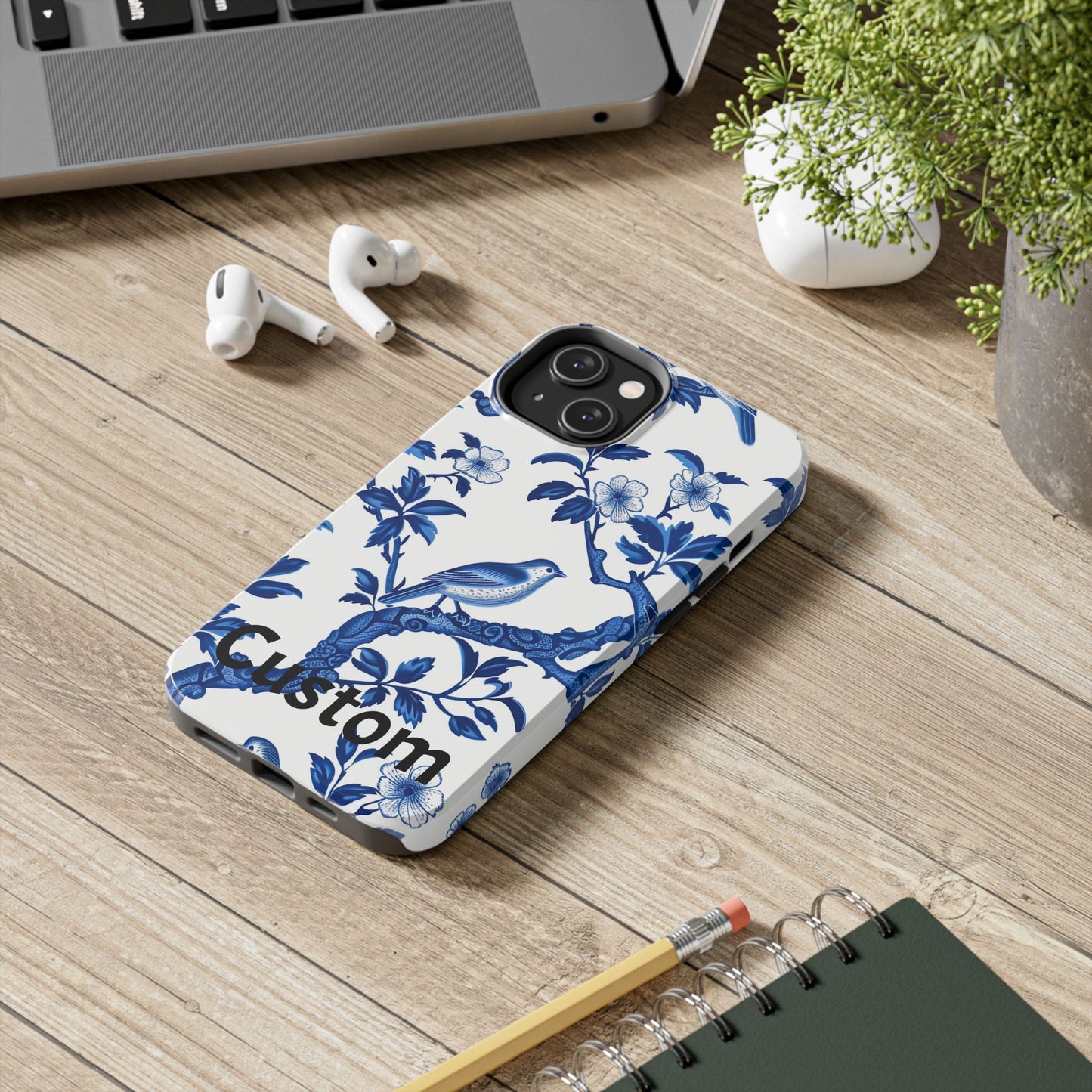 Chinoiserie Tough Phone Cases, Custom, Personalize, compatible with iPhone, phone cover, custom phone cover, chinoiserie design, trending