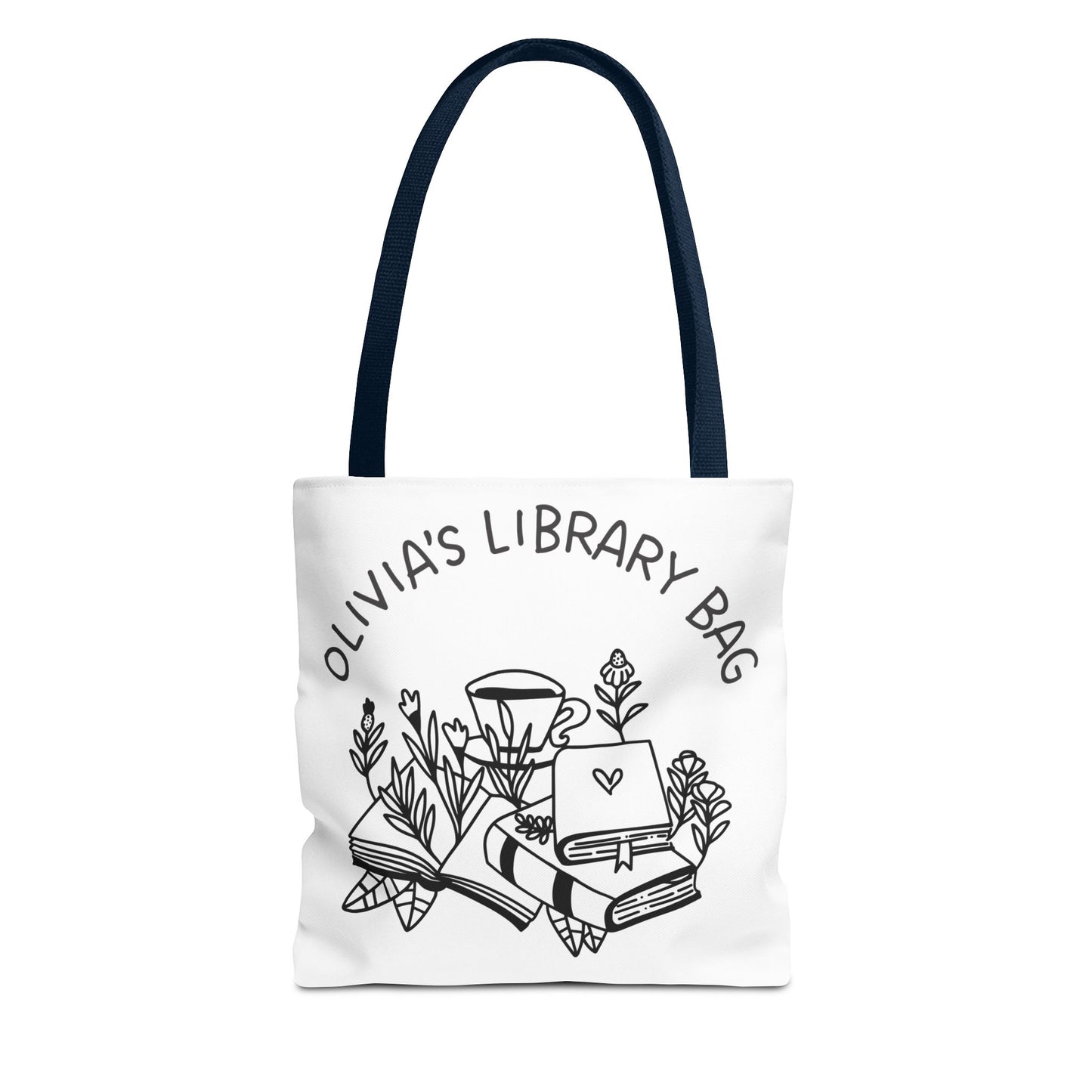 Personalized Library Tote Bag, Book Lover's Gift, Reading Bag, Bookish Tote for Libraries, Cute Literary Accessory, Gift for Students