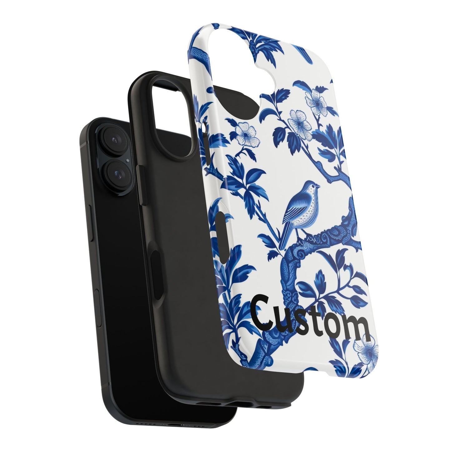 Chinoiserie Tough Phone Cases, Custom, Personalize, compatible with iPhone, phone cover, custom phone cover, chinoiserie design, trending