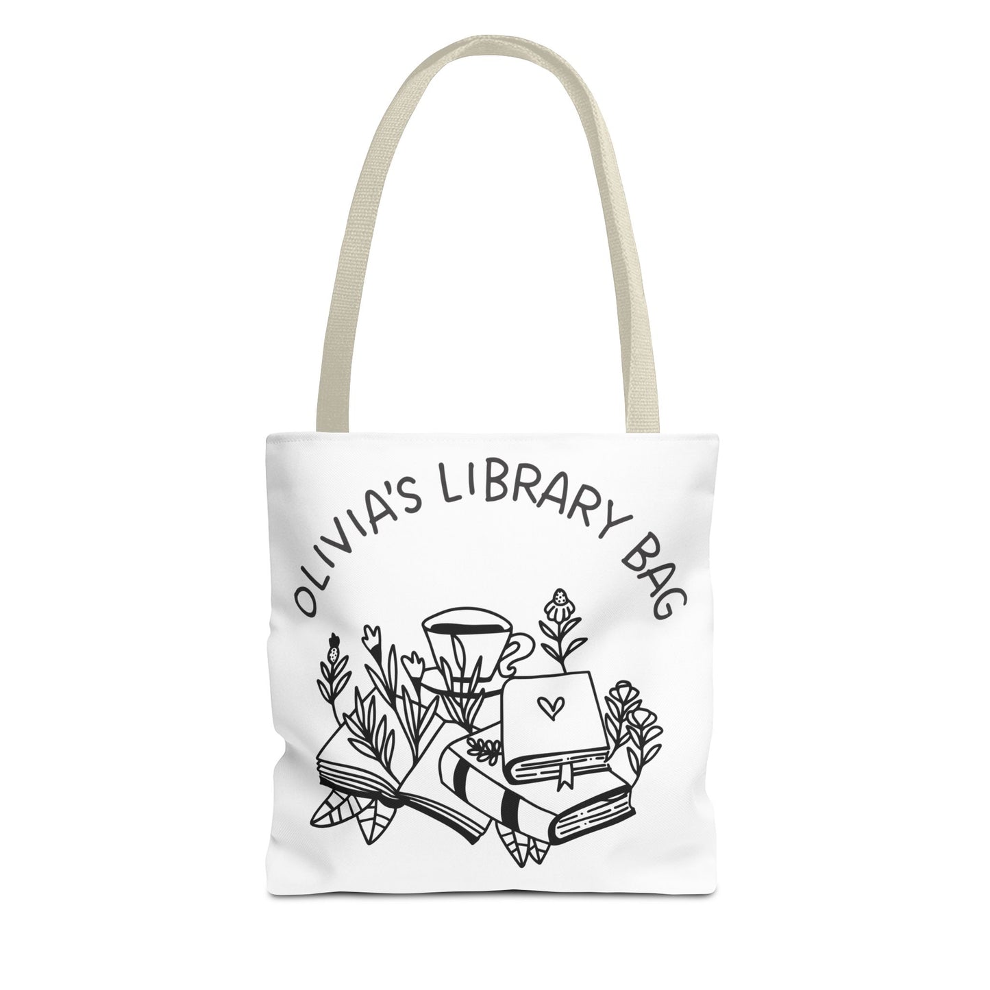 Personalized Library Tote Bag, Book Lover's Gift, Reading Bag, Bookish Tote for Libraries, Cute Literary Accessory, Gift for Students
