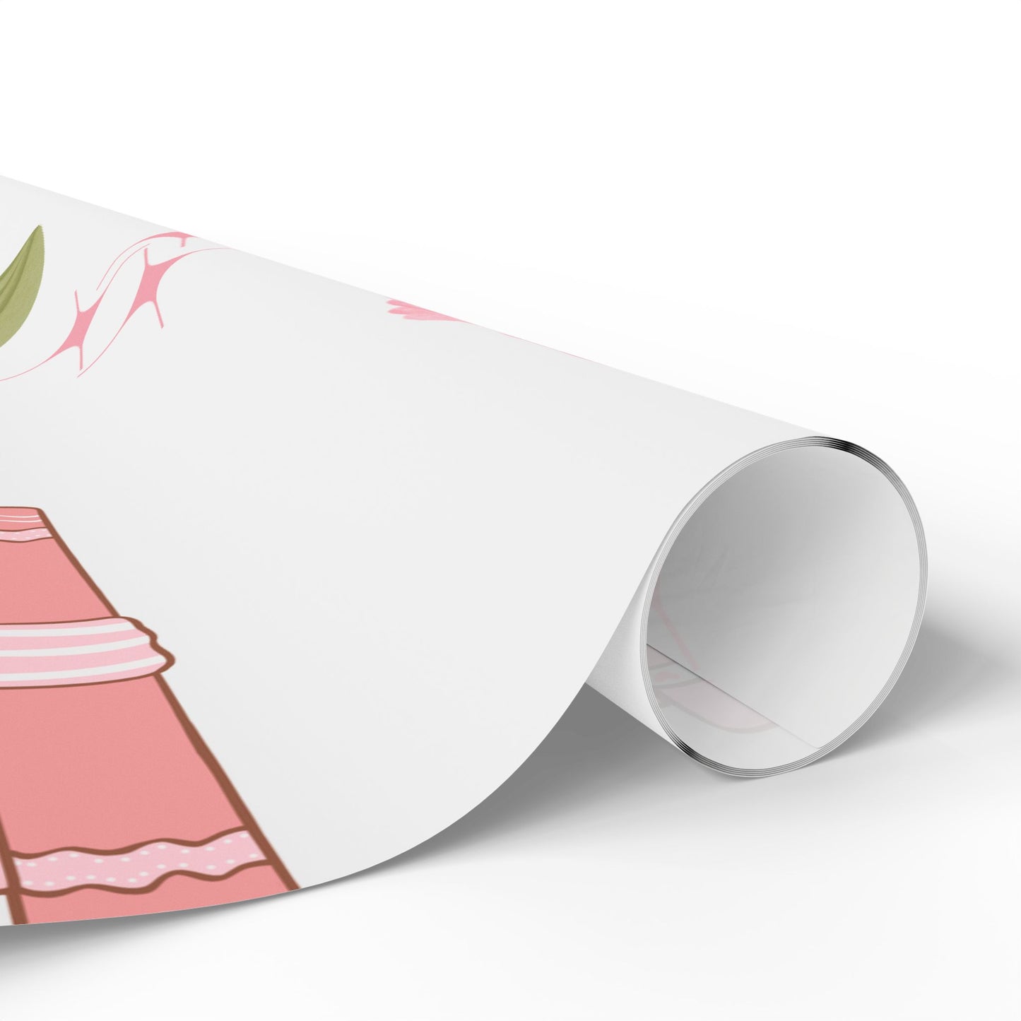 Charming Floral Gift Wrapping Paper - Deluxe Cherry & Book Design