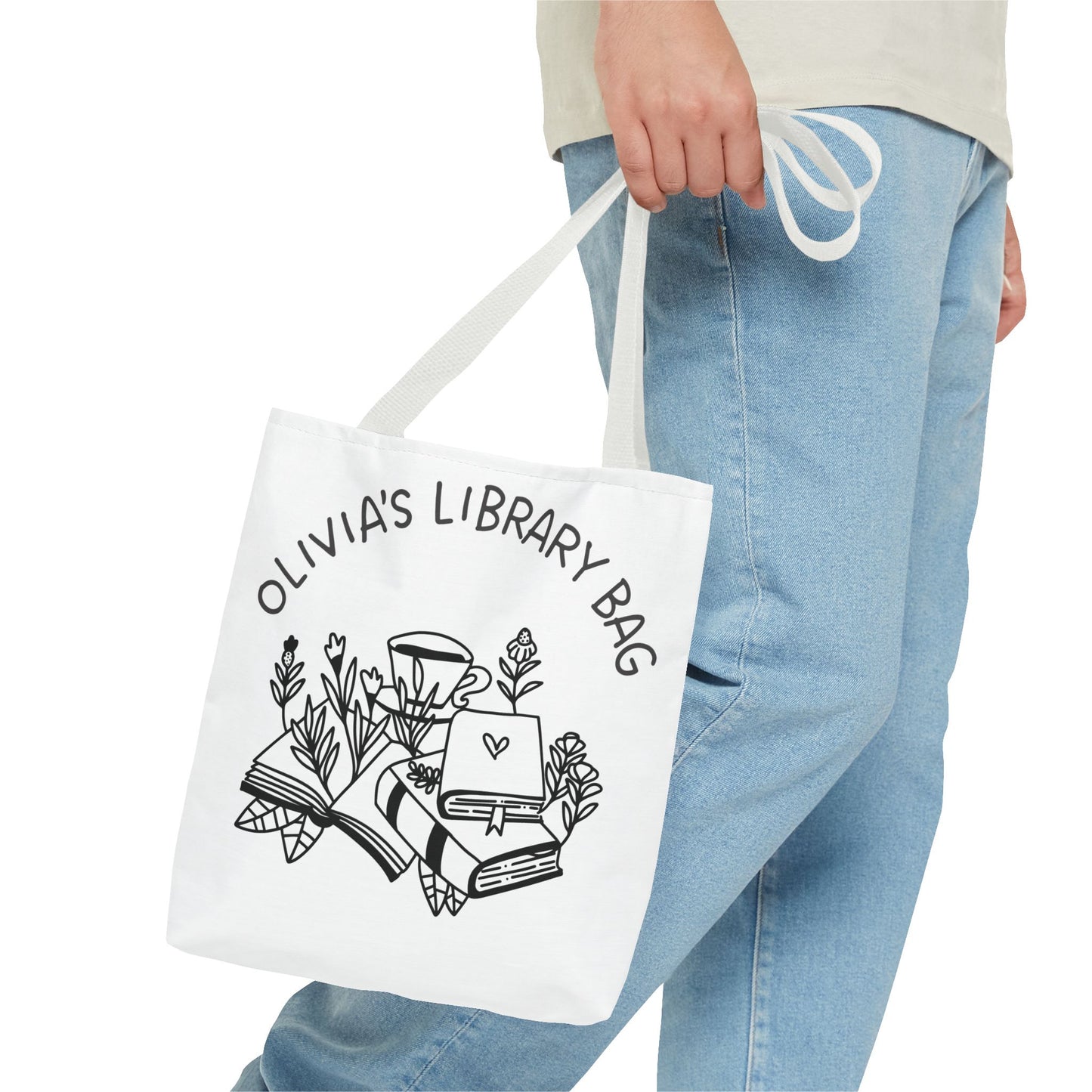 Personalized Library Tote Bag, Book Lover's Gift, Reading Bag, Bookish Tote for Libraries, Cute Literary Accessory, Gift for Students