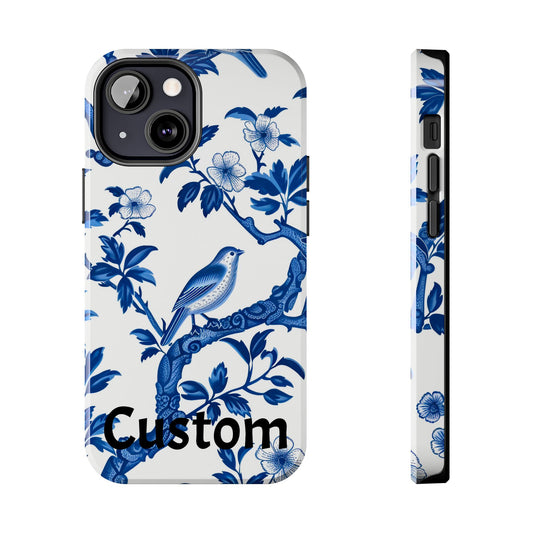 Chinoiserie Tough Phone Cases, Custom, Personalize, compatible with iPhone, phone cover, custom phone cover, chinoiserie design, trending