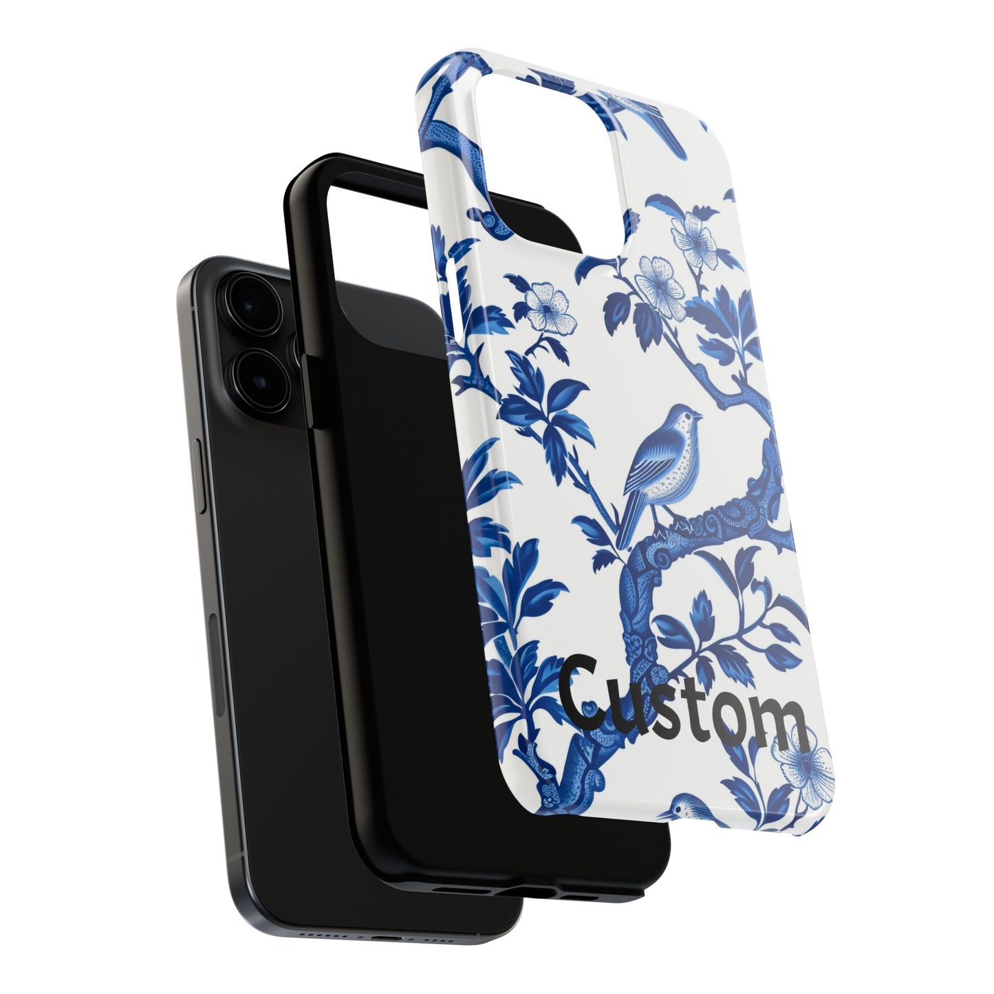 Chinoiserie Tough Phone Cases, Custom, Personalize, compatible with iPhone, phone cover, custom phone cover, chinoiserie design, trending