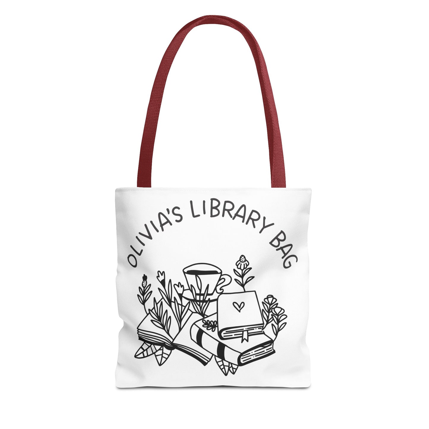 Personalized Library Tote Bag, Book Lover's Gift, Reading Bag, Bookish Tote for Libraries, Cute Literary Accessory, Gift for Students
