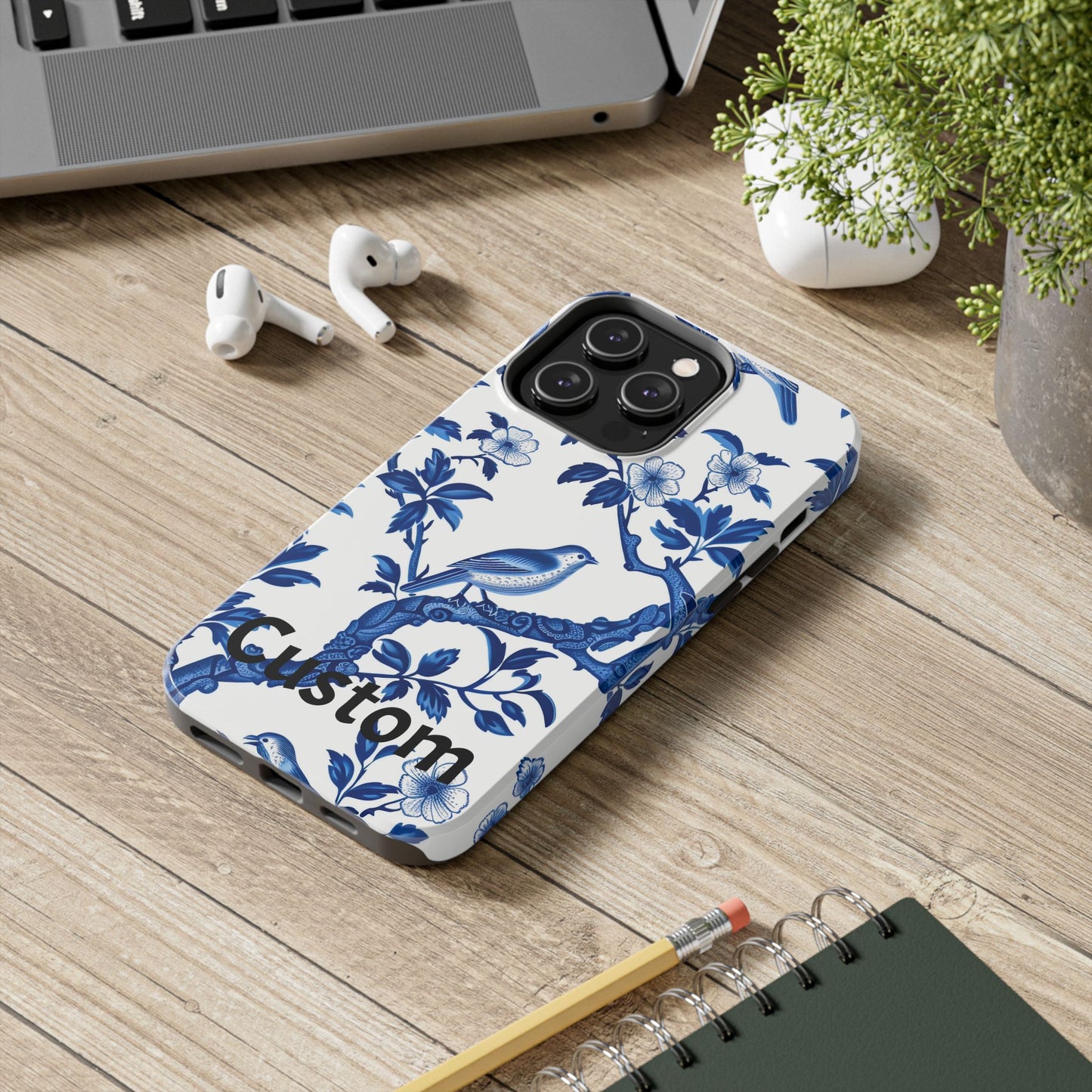 Chinoiserie Tough Phone Cases, Custom, Personalize, compatible with iPhone, phone cover, custom phone cover, chinoiserie design, trending