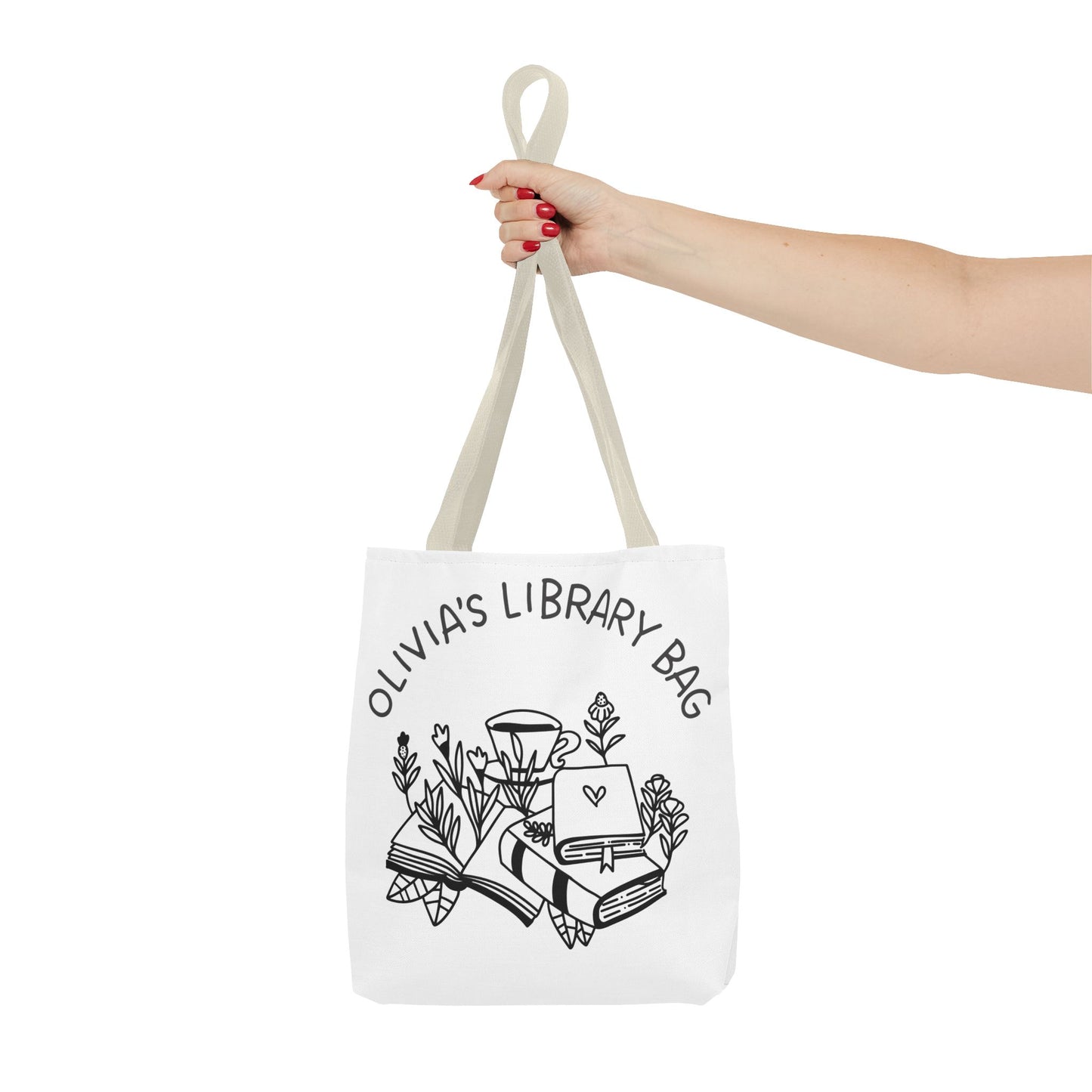 Personalized Library Tote Bag, Book Lover's Gift, Reading Bag, Bookish Tote for Libraries, Cute Literary Accessory, Gift for Students