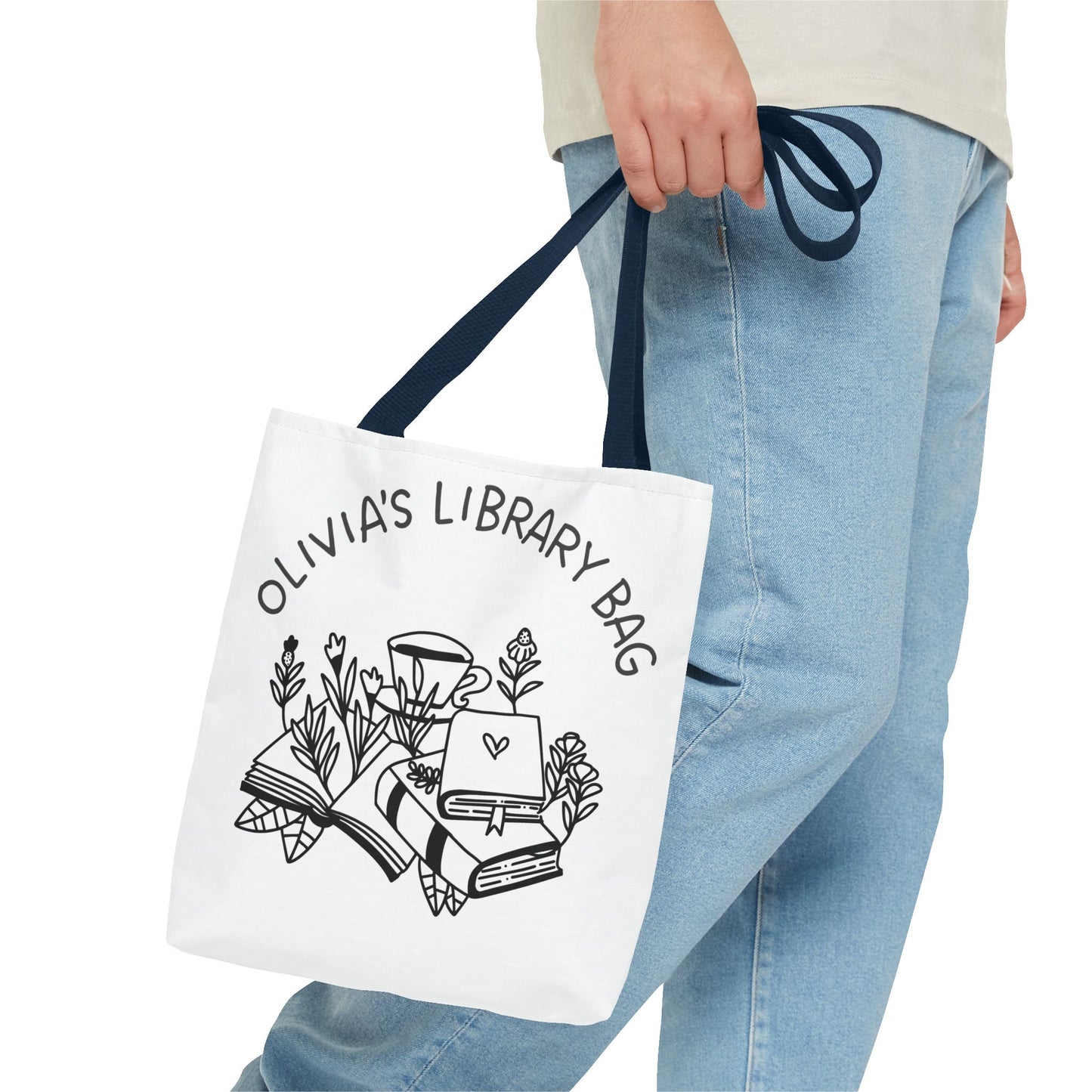 Personalized Library Tote Bag, Book Lover's Gift, Reading Bag, Bookish Tote for Libraries, Cute Literary Accessory, Gift for Students