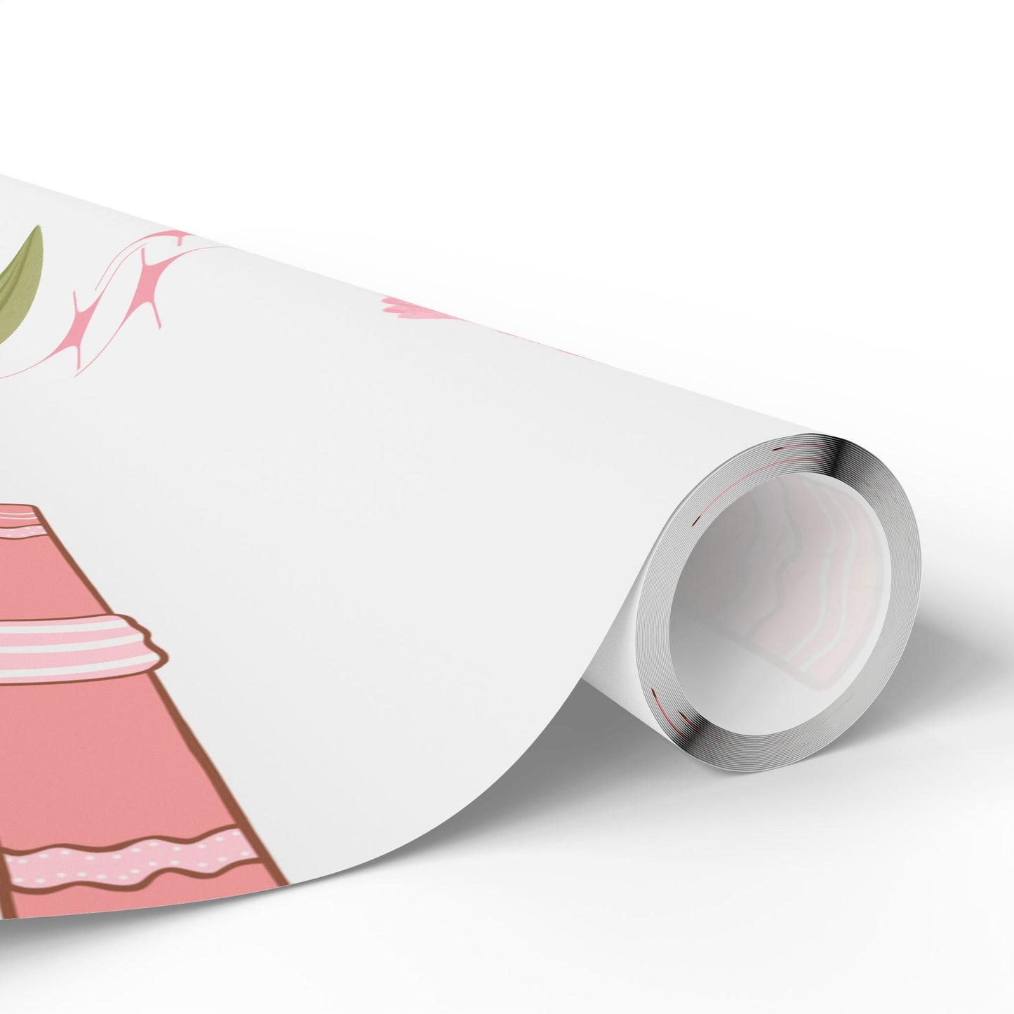 Charming Floral Gift Wrapping Paper - Deluxe Cherry & Book Design