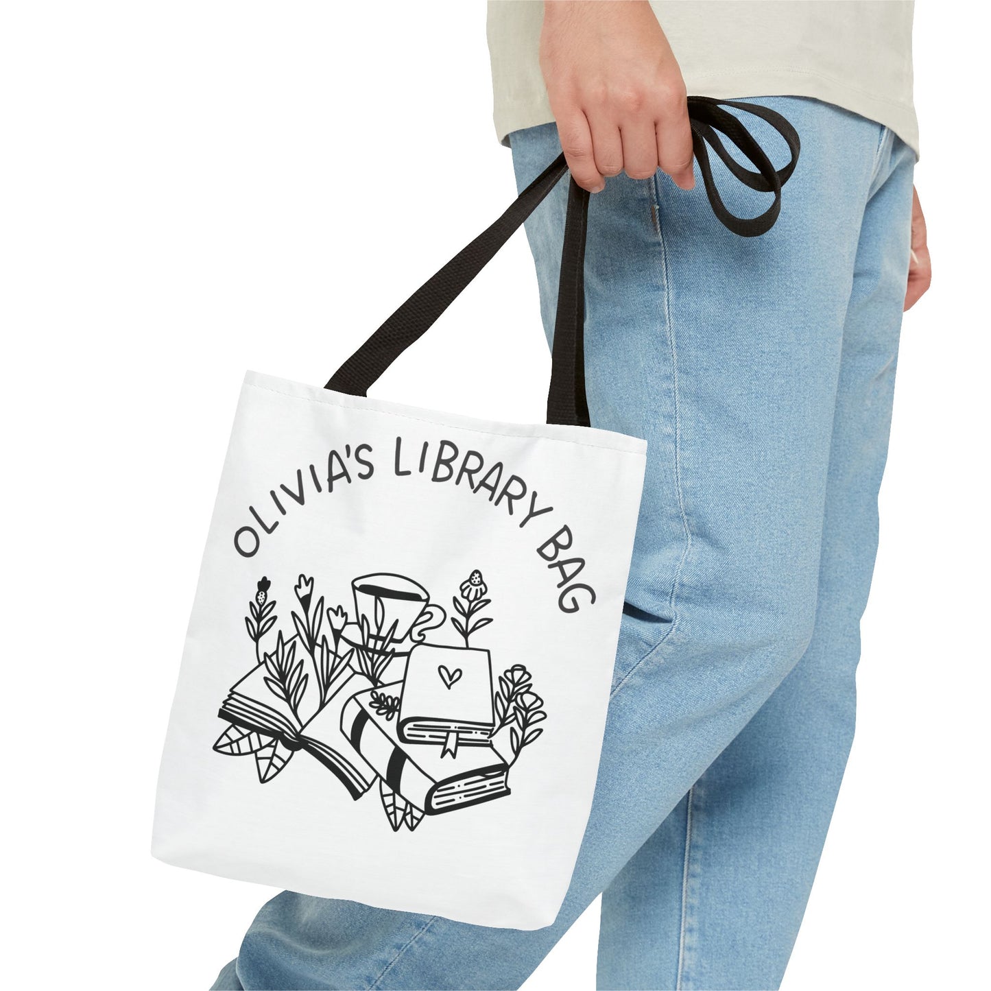 Personalized Library Tote Bag, Book Lover's Gift, Reading Bag, Bookish Tote for Libraries, Cute Literary Accessory, Gift for Students