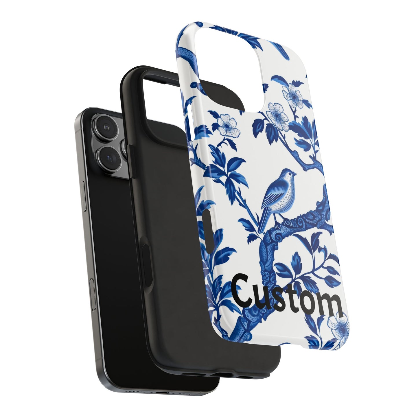 Chinoiserie Tough Phone Cases, Custom, Personalize, compatible with iPhone, phone cover, custom phone cover, chinoiserie design, trending