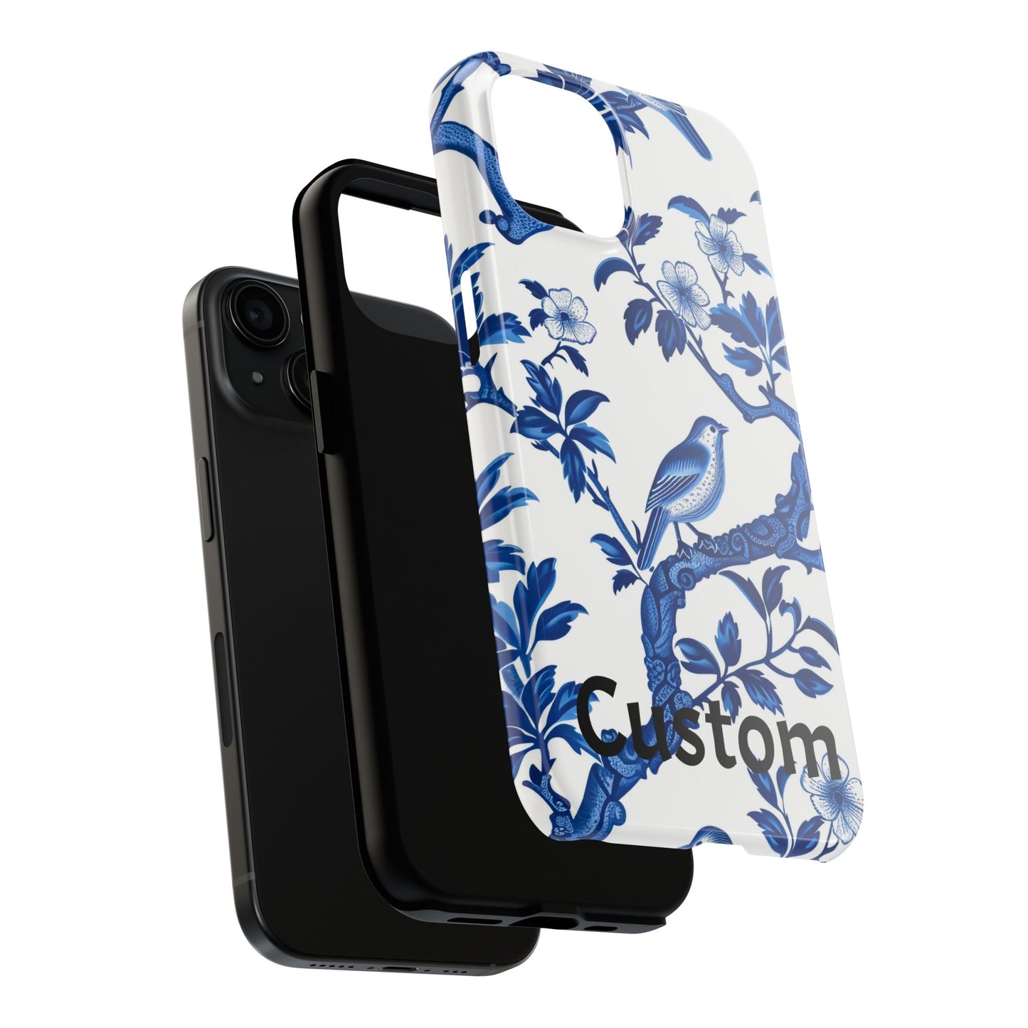 Chinoiserie Tough Phone Cases, Custom, Personalize, compatible with iPhone, phone cover, custom phone cover, chinoiserie design, trending